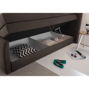 Lit boxspring Kasai Microfibre - Avec surmatelas - Marron chocolat