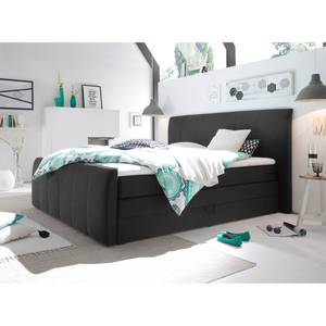 Lit boxspring Kasai Microfibre - Avec surmatelas - Noir