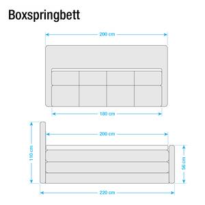 Lit boxspring Kasai Microfibre - Avec surmatelas - Anthracite