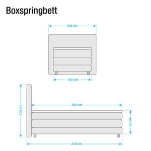 Boxspring Kendrick (met elektromotor) inclusief topper zilvergrijs - Donkerbruin - 100 x 200cm - H2 zacht