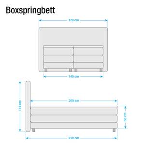 Boxspringbett Kendrick inkl. Topper - Dunkelbraun - 140 x 200cm - H2