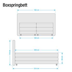 Boxspringbett Kendrick inkl. Topper - Dunkelbraun - 160 x 200cm - H2