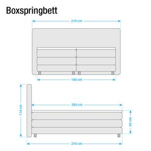 Lit boxspring Kendrick moteur électrique Surmatelas compris Gris argenté - Noir - 180 x 200cm - D3 medium