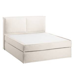 Boxspringbett Kinx Baumwollstoff Cremeweiß