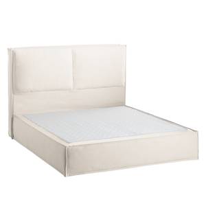 Boxspringbett Kinx Baumwollstoff Cremeweiß