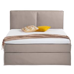 Boxspringbett Kinx Baumwollstoff Taupe