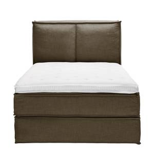 Premium Boxspringbett KINX Webstoff - Stoff KINX: Braun - 140 x 200cm - H2 - 130 cm