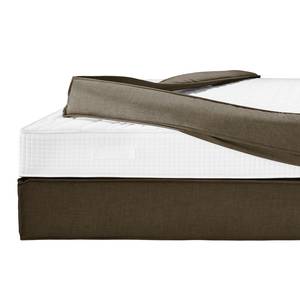 Premium Boxspringbett KINX Webstoff - Stoff KINX: Braun - 140 x 200cm - H2 - 130 cm