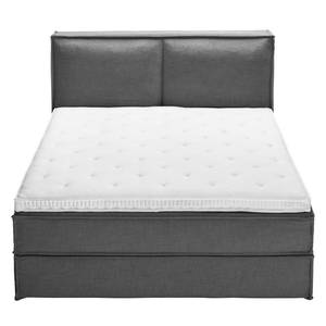 Boxspringbett Kinx Webstoff - Grau - 130 cm - 200 x 220 cm - Stoff KINX: Anthrazit - 160 x 220cm - 130 cm