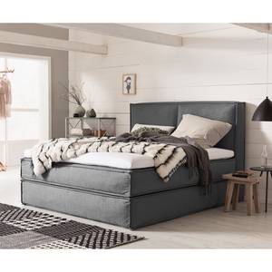 Boxspringbett Kinx Webstoff - Stoff KINX: Anthrazit - 160 x 220cm - 130 cm