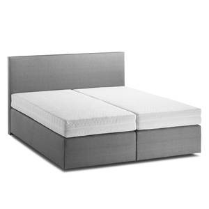 Lit boxspring KiYDOO I Tissu structuré - Anthracite clair - 180 x 200cm