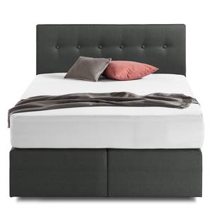 Boxspringbett KiYDOO II Strukturstoff Anthrazit - 140 x 200cm