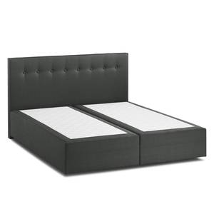 Boxspring KiYDOO II structuurstof Antraciet - 180 x 200cm