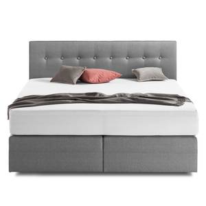 Boxspringbett KiYDOO II Strukturstoff Hellanthrazit - 160 x 200cm