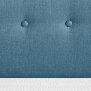 Lit boxspring KiYDOO II Tissu structuré - Bleu Gris - 180 x 200cm