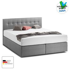 Lit boxspring KiYDOO II Tissu structuré - Anthracite clair - 180 x 200cm