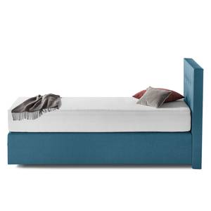 Lit boxspring KiYDOO II Tissu structuré - Bleu Gris - 90 x 200cm