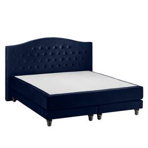 Lit boxspring La Chatre Velours Bleu foncé - 140 x 200cm