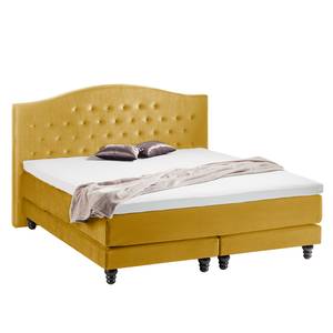 Boxspringbett La Chatre Samt Senfgelb - 140 x 200cm