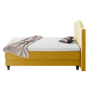 Boxspringbett La Chatre Samt Senfgelb - 160 x 200cm