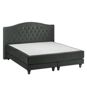 Boxspringbett La Chatre Samt Grau - 160 x 200cm