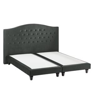 Boxspringbett La Chatre Samt Grau - 160 x 200cm