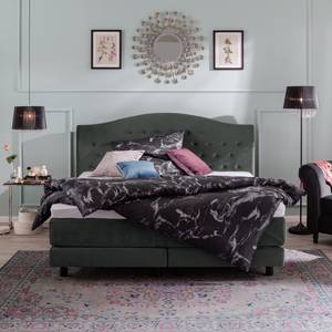 Lit boxspring La Chatre Velours 180 x 200cm - Gris - Gris - 180 x 200cm