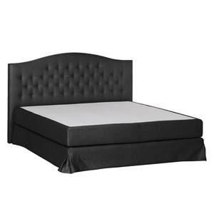 Boxspringbett La Chatre Webstoff - Anthrazit - 160 x 200cm