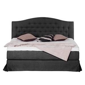 Boxspringbett La Chatre Webstoff - Anthrazit - 160 x 200cm