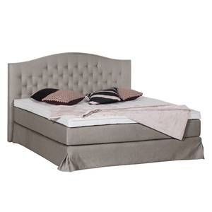 Boxspringbett La Chatre Webstoff - Grau - 140 x 200cm