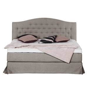 Lit boxspring La Chatre Tissu - Gris - 160 x 200cm