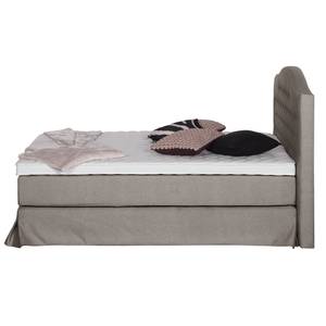 Lit boxspring La Chatre Tissu - Gris - 180 x 200cm