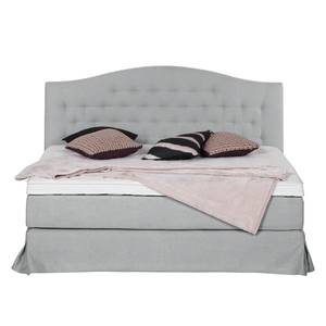 Lit boxspring La Chatre Tissu - Gris clair - 140 x 200cm