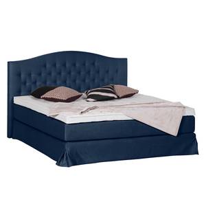 Letto boxspring La Chatre Tessuto - Blu scuro - 200 x 200cm