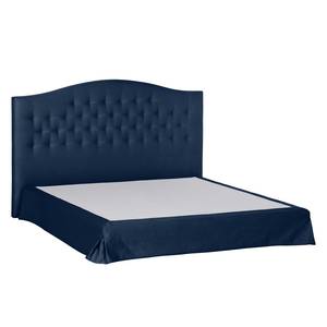 Lit boxspring La Chatre Tissu - Bleu foncé - 200 x 200cm