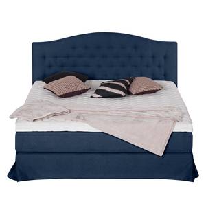 Letto boxspring La Chatre Tessuto - Blu scuro - 200 x 200cm