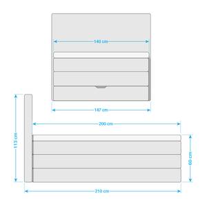 M-WER-S00154 Grijs - Textiel - 147 x 113 x 210 cm