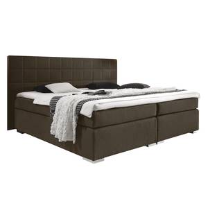 Boxspringbett Ledmore inklusive Topper Webstoff - Mokka - 140 x 200cm