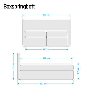 Boxspringbett Ledmore inklusive Topper - Webstoff - Lichtgrau - 160 x 200cm