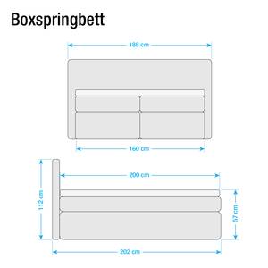 Boxspring Ledmore inclusief topper geweven stof - Middel bruin - 160 x 200cm