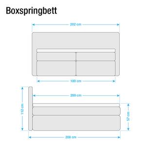 Boxspringbett Ledmore inklusive Topper - Webstoff - Beige - 180 x 200cm