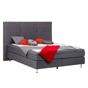 Boxspringbett Lexington inklusive Topper - Strukturstoff Grau - 180 x 200cm