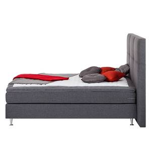 Boxspringbett Lexington inklusive Topper - Strukturstoff Grau - 180 x 200cm