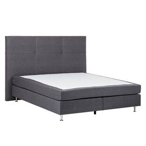 Boxspringbett Lexington inklusive Topper - Strukturstoff Grau - 180 x 200cm