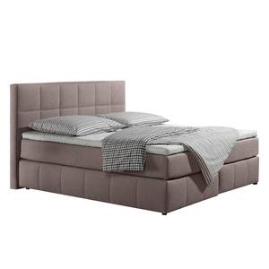 Letto boxspring Lifford Tessuto strutturato - Beige - 100 x 200cm - Materasso a molle Bonnell - H2