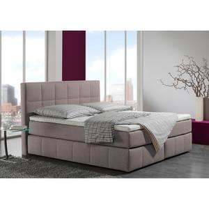 Letto boxspring Lifford Tessuto strutturato - Beige - 100 x 200cm - Materasso a molle Bonnell - H2