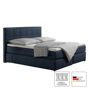 Boxspringbed Lifford structuurstof - Jeansblauw - 100 x 200cm - Bonell-binnenveringmatras - H2 zacht