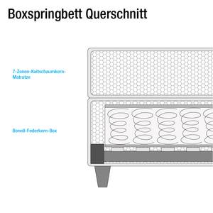 Boxspringbett Lifford Strukturstoff - Braun - 100 x 200cm - Kaltschaummatratze - H2