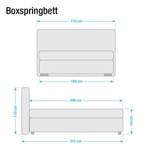 Boxspringbett Lifford Strukturstoff - Braun - 160 x 200cm - Bonellfederkernmatratze - H2