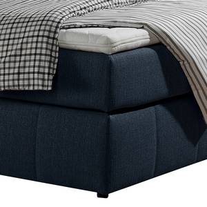 Letto boxspring Lifford Tessuto strutturato - Blu jeans - 160 x 200cm - Materasso in schiuma a freddo - H3